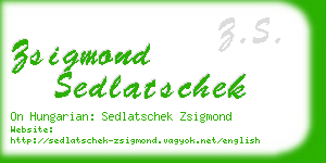 zsigmond sedlatschek business card